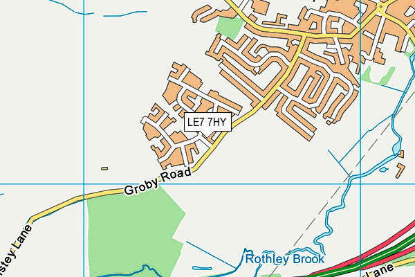 LE7 7HY map - OS VectorMap District (Ordnance Survey)
