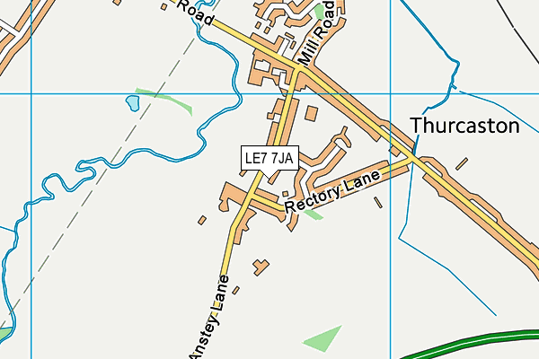 LE7 7JA map - OS VectorMap District (Ordnance Survey)