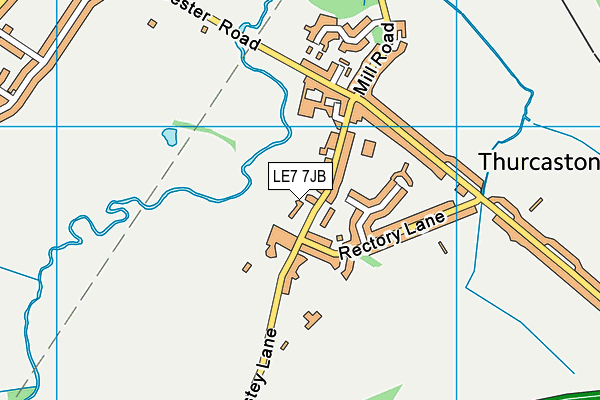 LE7 7JB map - OS VectorMap District (Ordnance Survey)