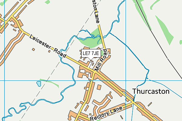 LE7 7JE map - OS VectorMap District (Ordnance Survey)