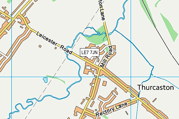 Anstey Town Fc (Closed) map (LE7 7JN) - OS VectorMap District (Ordnance Survey)