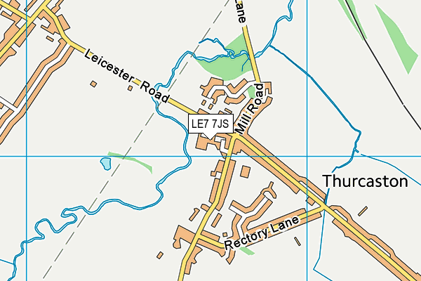 LE7 7JS map - OS VectorMap District (Ordnance Survey)