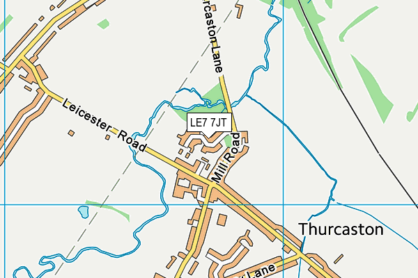 LE7 7JT map - OS VectorMap District (Ordnance Survey)
