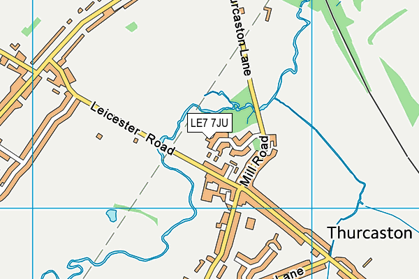 LE7 7JU map - OS VectorMap District (Ordnance Survey)