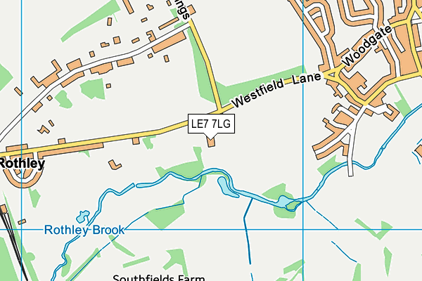 Rothley Park Cricket Ground map (LE7 7LG) - OS VectorMap District (Ordnance Survey)