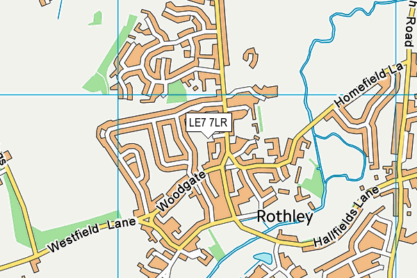 LE7 7LR map - OS VectorMap District (Ordnance Survey)