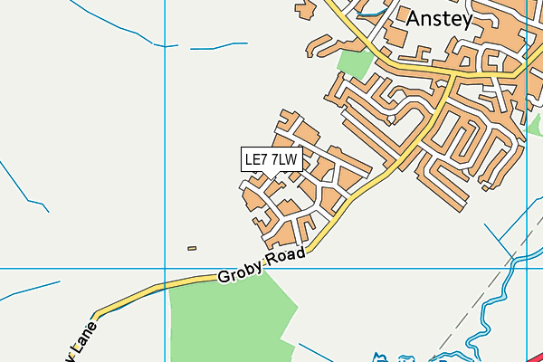 LE7 7LW map - OS VectorMap District (Ordnance Survey)