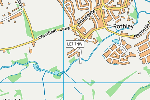 LE7 7NW map - OS VectorMap District (Ordnance Survey)