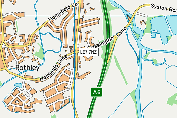 LE7 7NZ map - OS VectorMap District (Ordnance Survey)