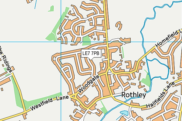 LE7 7PB map - OS VectorMap District (Ordnance Survey)