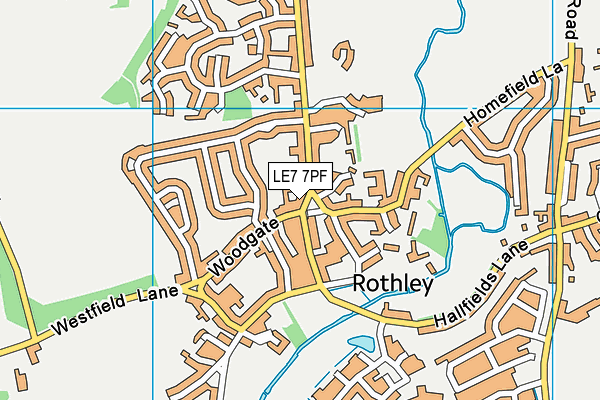 LE7 7PF map - OS VectorMap District (Ordnance Survey)
