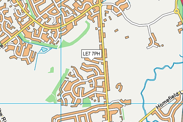 LE7 7PH map - OS VectorMap District (Ordnance Survey)