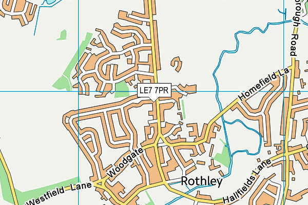 LE7 7PR map - OS VectorMap District (Ordnance Survey)