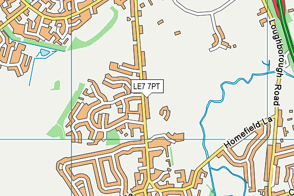LE7 7PT map - OS VectorMap District (Ordnance Survey)