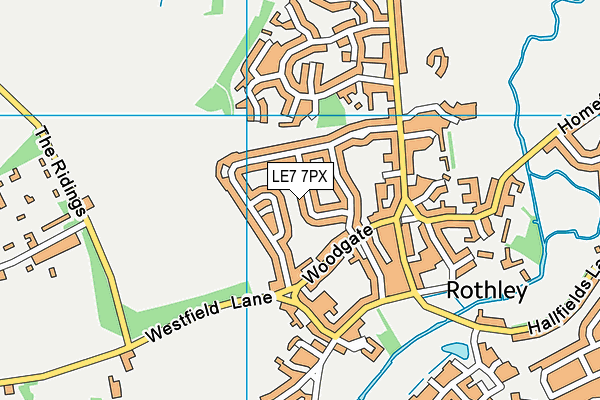 LE7 7PX map - OS VectorMap District (Ordnance Survey)