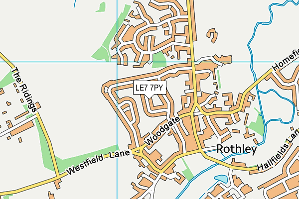 LE7 7PY map - OS VectorMap District (Ordnance Survey)