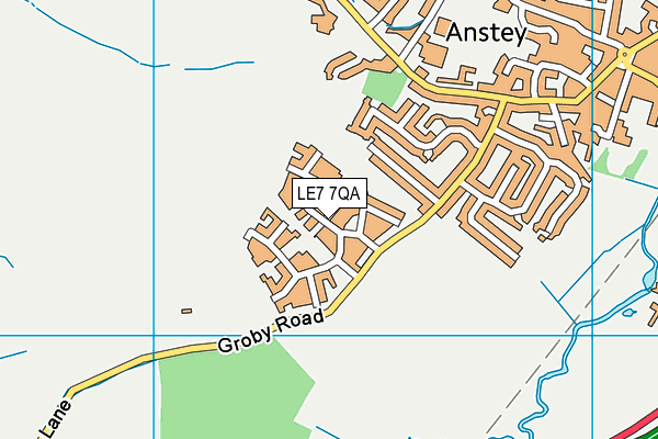 LE7 7QA map - OS VectorMap District (Ordnance Survey)
