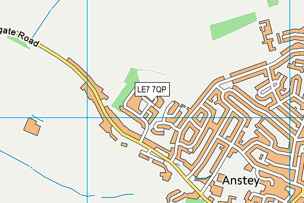 LE7 7QP map - OS VectorMap District (Ordnance Survey)