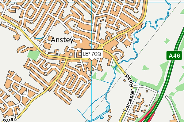 LE7 7QQ map - OS VectorMap District (Ordnance Survey)