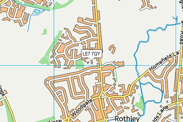 LE7 7QY map - OS VectorMap District (Ordnance Survey)