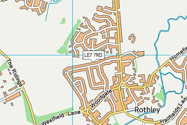 LE7 7RD map - OS VectorMap District (Ordnance Survey)