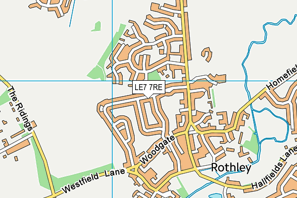 LE7 7RE map - OS VectorMap District (Ordnance Survey)