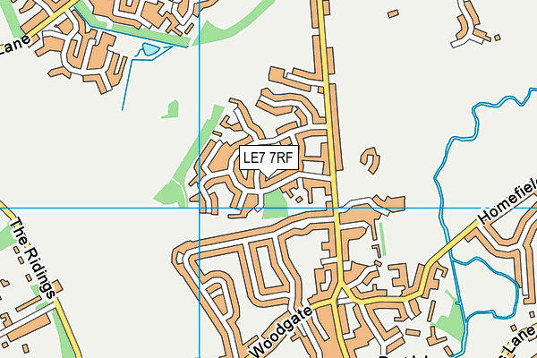 LE7 7RF map - OS VectorMap District (Ordnance Survey)
