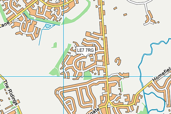 LE7 7RG map - OS VectorMap District (Ordnance Survey)