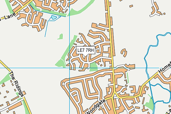 LE7 7RH map - OS VectorMap District (Ordnance Survey)