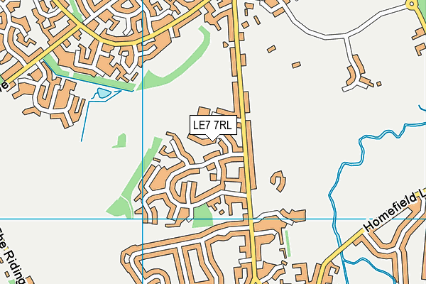 LE7 7RL map - OS VectorMap District (Ordnance Survey)