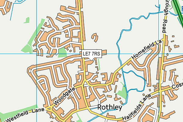 LE7 7RS map - OS VectorMap District (Ordnance Survey)