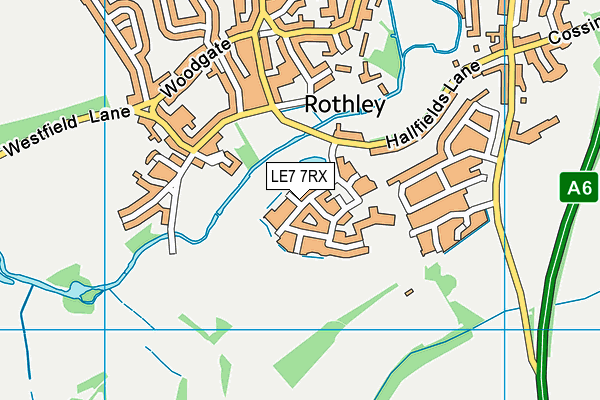 LE7 7RX map - OS VectorMap District (Ordnance Survey)