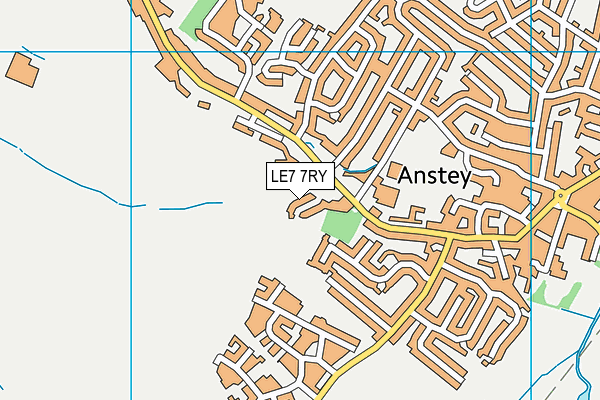 LE7 7RY map - OS VectorMap District (Ordnance Survey)