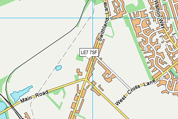 LE7 7SF map - OS VectorMap District (Ordnance Survey)