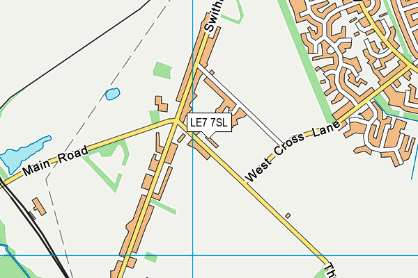 LE7 7SL map - OS VectorMap District (Ordnance Survey)