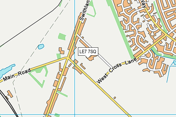 LE7 7SQ map - OS VectorMap District (Ordnance Survey)