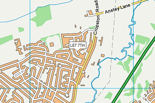 LE7 7TH map - OS VectorMap District (Ordnance Survey)