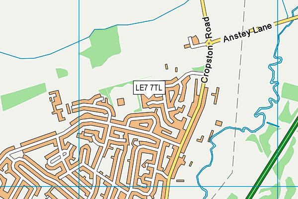 LE7 7TL map - OS VectorMap District (Ordnance Survey)