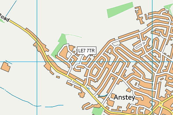 LE7 7TR map - OS VectorMap District (Ordnance Survey)