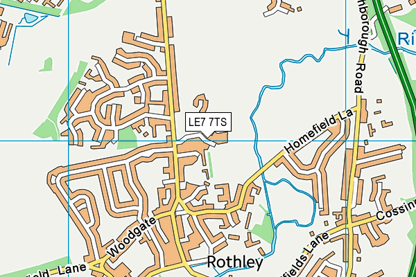 LE7 7TS map - OS VectorMap District (Ordnance Survey)
