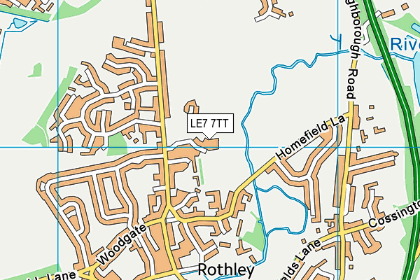 LE7 7TT map - OS VectorMap District (Ordnance Survey)