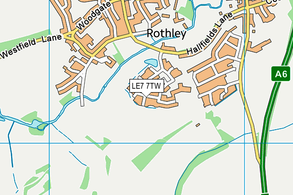 LE7 7TW map - OS VectorMap District (Ordnance Survey)