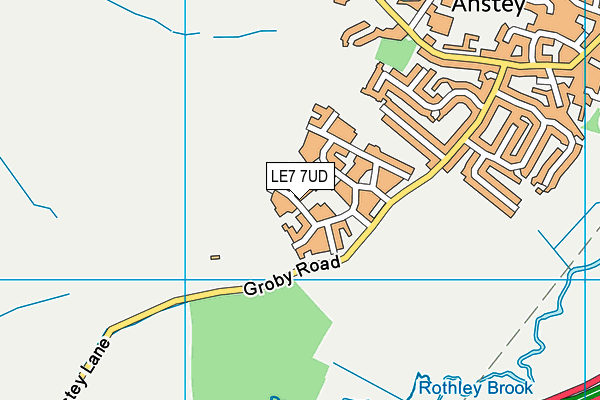 LE7 7UD map - OS VectorMap District (Ordnance Survey)