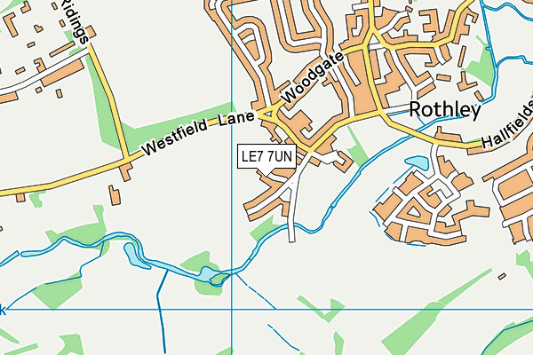 LE7 7UN map - OS VectorMap District (Ordnance Survey)