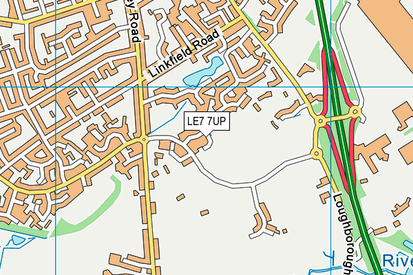 LE7 7UP map - OS VectorMap District (Ordnance Survey)