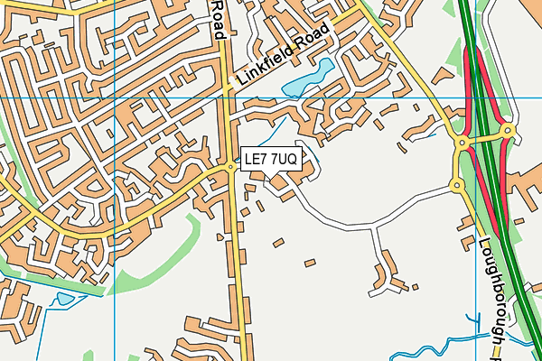 LE7 7UQ map - OS VectorMap District (Ordnance Survey)