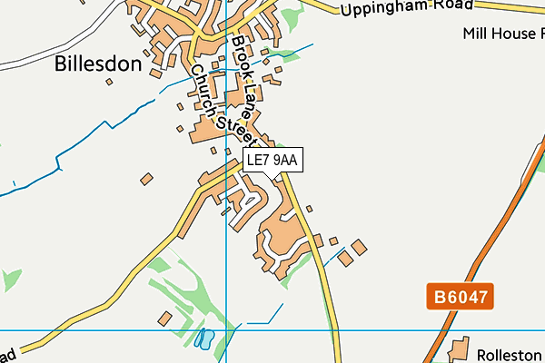 LE7 9AA map - OS VectorMap District (Ordnance Survey)