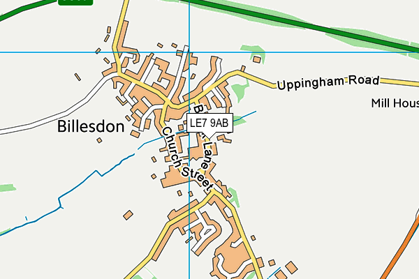 LE7 9AB map - OS VectorMap District (Ordnance Survey)