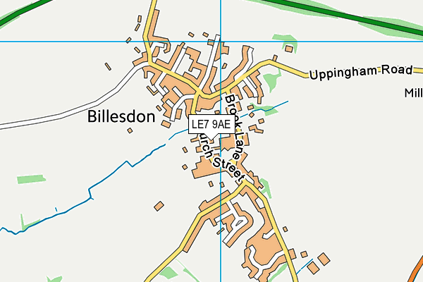 LE7 9AE map - OS VectorMap District (Ordnance Survey)