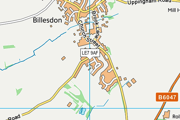 LE7 9AF map - OS VectorMap District (Ordnance Survey)